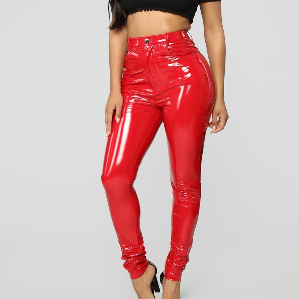 NWT Fashion Nova Oh So Gorgeous Vinyl Pants Size L